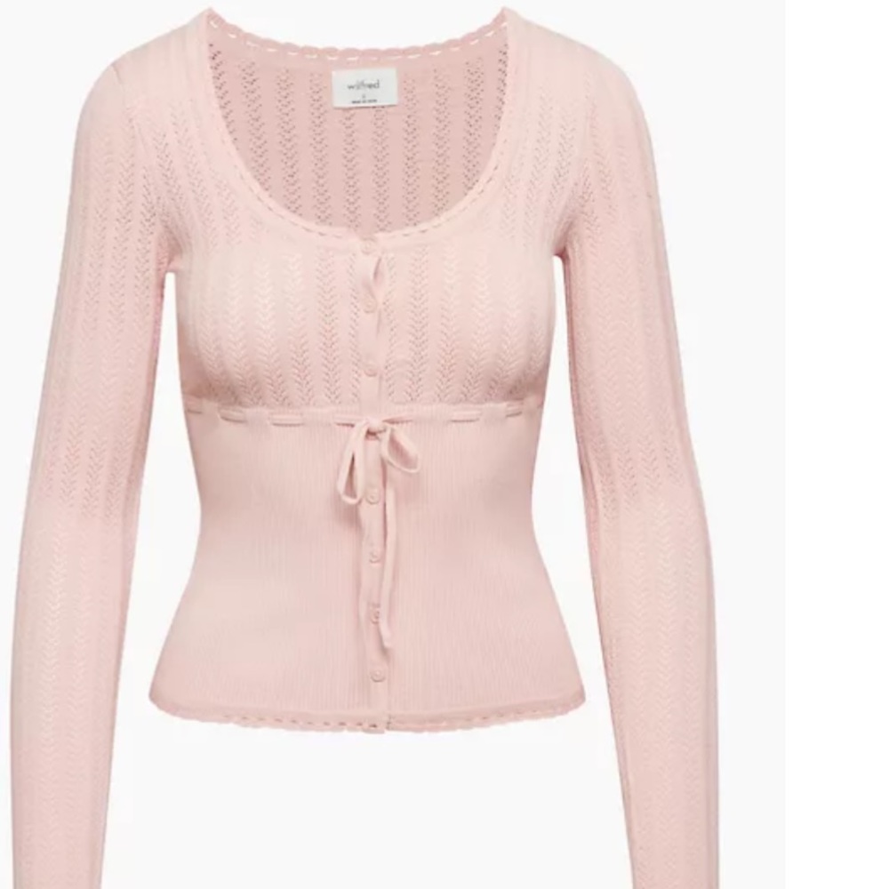 Only worn twice, excellent condition. Pink Aritzia wilfred precious sweater.